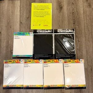 Yupo Alcohol Ink Paper Pack Lot Heavybody, Whitecard Stock, Black Matte Paper